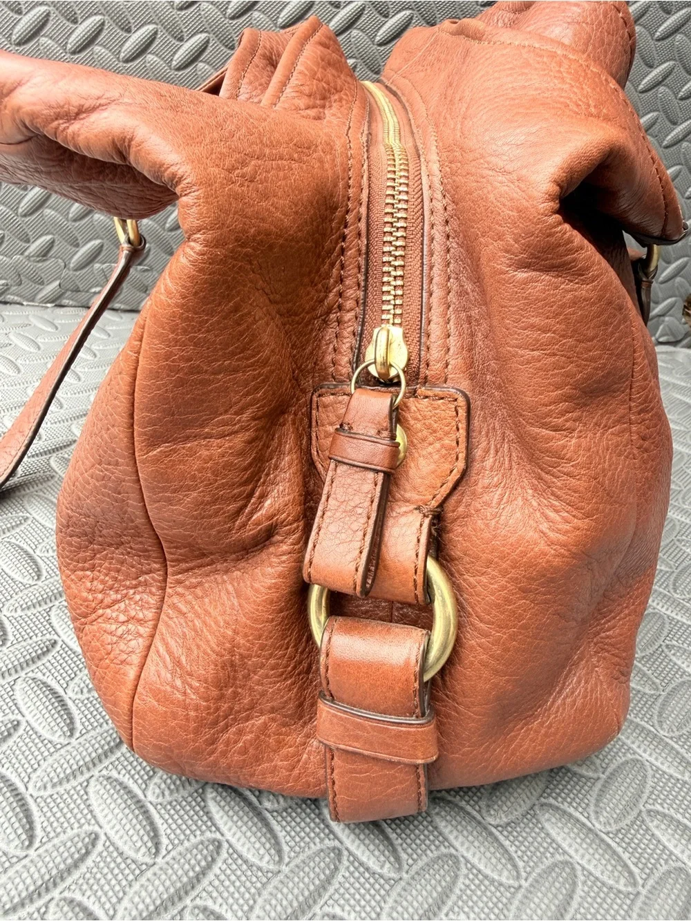Coach Vintage Madison Maggie Hobo 21225 Cognac Pebbled Leather Shoulder Bag Rare